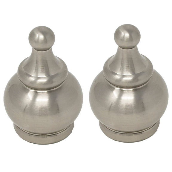 Urbanest Crown Lamp Finial – 2 Inch Tall, Brushed Steel – Decorative Lamp Shade Finial for Table & Floor Lamps- 2 Pieces