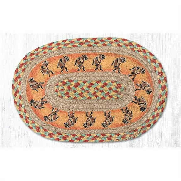 Capitol Importing 81-466K 10 x 15 in. Kokopelli Oval Printed Swatch Rug