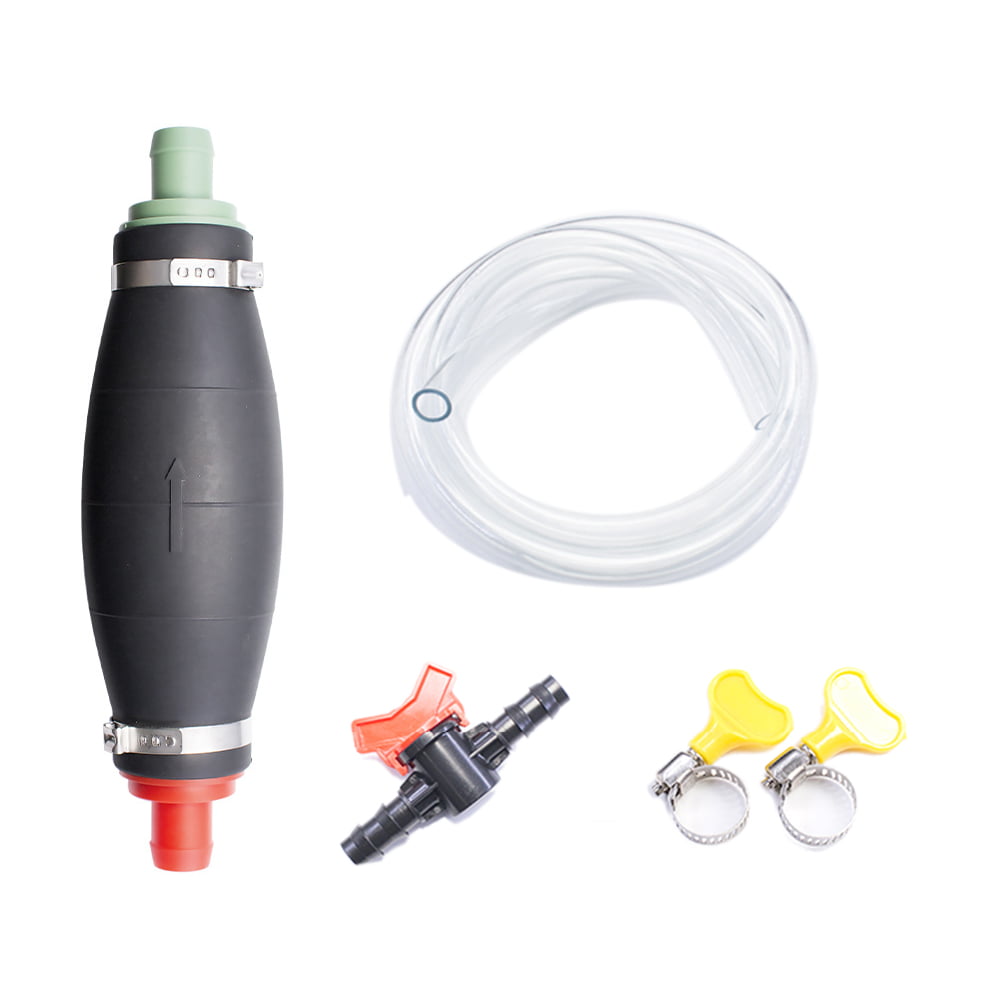 Motorcycle Car Gas Hand Primer Pump In-Line With 2m 10mm Fuel Hose Fittings Part 