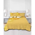 thumbnail image 3 of Yellow Golden Floral Full Size Down Alternative Comforter, Lightweight Comforter Quilt Bedding Set with Pillow Shams Spring Summer Shiny Flowers All Seasons Bed Comforter Duvet Insert 78"x90", 3 of 7