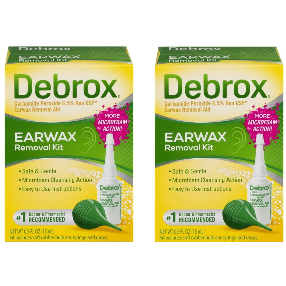Debrox Earwax Removal Aid Kit, Washer & Drops, 0.5Ounce Bottles (Pack
