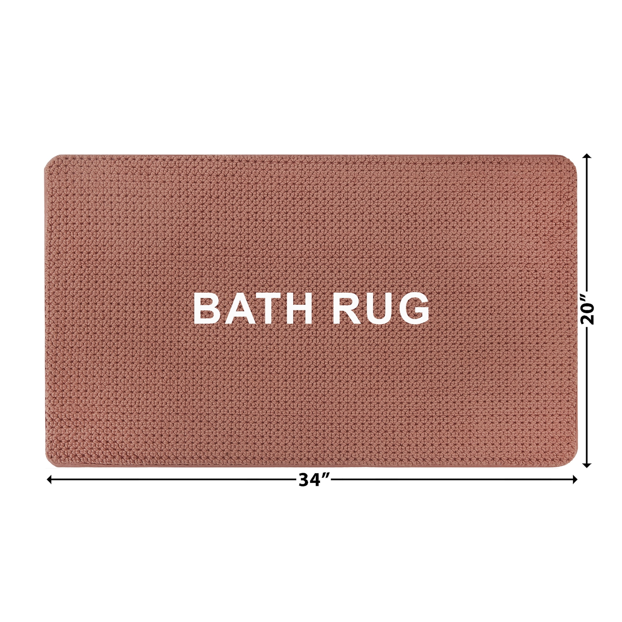 Better Homes & Gardens Signature Soft Cotton Memory Foam Bath Rug, Old Rose, 20" x 34"