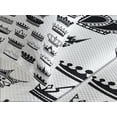thumbnail image 4 of Ambesonne Queen Quilted Bedspread Set 3 Pcs, Various Crowns Imperial, Queen Size, Black and White, 4 of 5