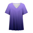 thumbnail image 4 of fatyb Women's Summer Pleated Tunic Tops Gradient Short Sleeve T-Shirts Casual Loose Blouses Plus Size, 4 of 5