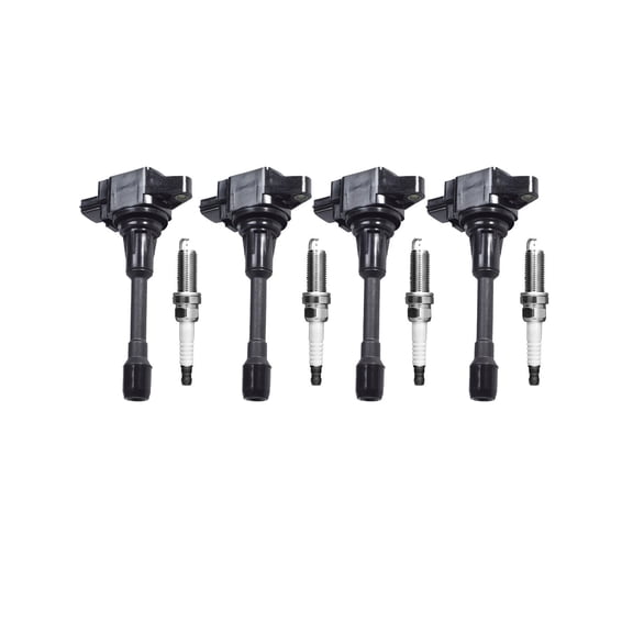 Set of 4 ISA Ignition Coils and 4 ISA Spark Plugs Compatible with 2007-2013 Nissan Altima 2.5L L4 2488cc 152ci  Replacement for UF549