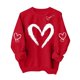 thumbnail image 2 of Uootdi Crew Neck Love Heart Printed Graphic Sweatshirt for Women Valentine's Day Tunic Tops Casual Holiday Long Sleeve Graphic Tee Tops Gift, 2 of 7