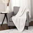 thumbnail image 4 of Recycled Waffle Knit Throw, Cream (50" x 60") by Nemcor, 4 of 6