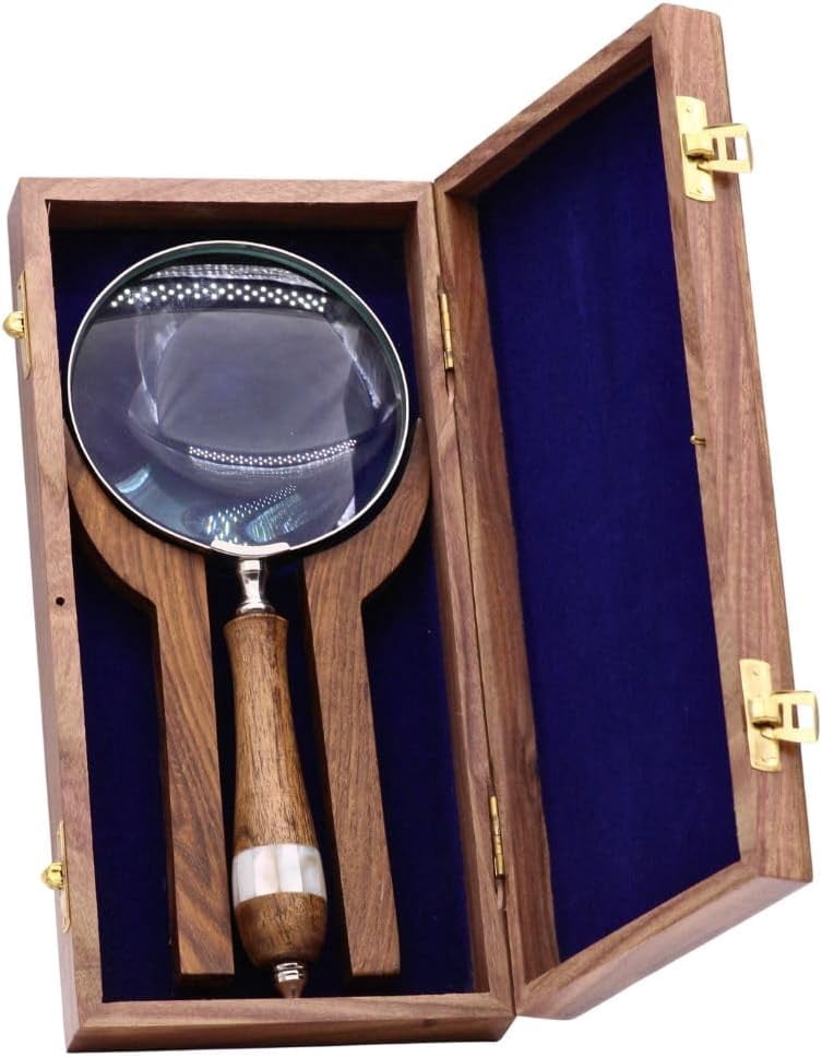 Personalized Gift Magnifying Glass with Engraved Hardwood Box - Unique Gift