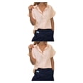 thumbnail image 3 of sweethay Camisa de mujer Blusa con cuello en V con bolsillo Playa Vacaciones Verano Ropa Type2 NO2, 3 of 6
