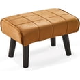 thumbnail image 1 of Small Foot Stool Ottoman with Solid Wood Legs Velvet Soft Padded Pouf Sofa Footrest 16 Inch 2-Pack Pink, 1 of 6