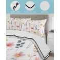 thumbnail image 4 of Quilts Full Size Bedding Set, Pink Floral Lightweight Quilted Comforter, Watercolor Flowers Botanical Farmhouse Soft Reversible Bedspread Coverlet with Pillow Covers for All Season, 78" x 90", 4 of 7