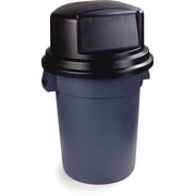 Carlisle Sanitary Maintenance B642224 44 & 55 gal Bronco Round Trash Can Dome Lid with Hinged Door - Black