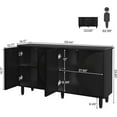 thumbnail image 2 of Tribesigns 59.4-Inch Modern Sideboard Buffet Storage Cabinet with Doors for Kitchen Dining Room Living Room(Black), 2 of 5