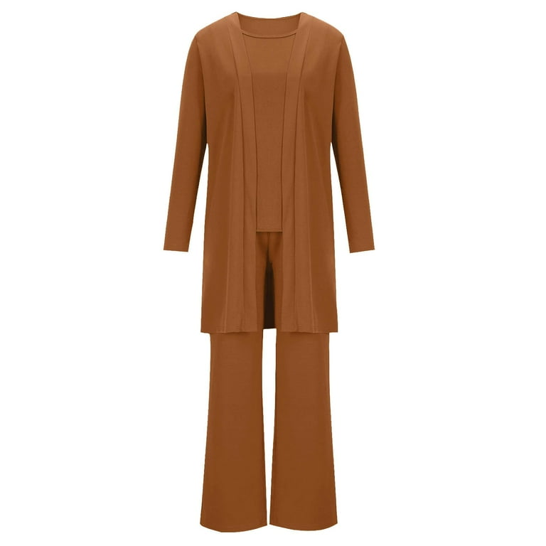 トップス LONG SLLEVE LOUNGE CARDIGAN 3 Amazon.com: Women's 3 Piece Knit Lounge Set, Long Sleeve