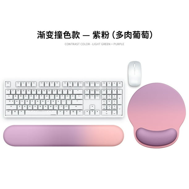 Xiao Hua Almohadilla para ratón, almohadilla para teclado, almohadilla para ratón ergonómica, adecuada para computadoras portátiles, oficinas y hogares (morado y rosa)