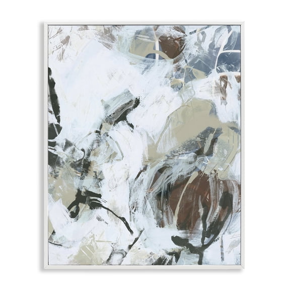 Stupell Industries Contemporary Expressive Neutral Abstraction White Framed Giclee Art, 16 x 20, by June Erica Vess