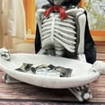 thumbnail image 5 of Halloween Cape Skull Tray, Resin Skeleton Desktop Storage Decoration, Eerie Serving Tray for Halloween Treats, Gothic Home Decor, 5 of 5