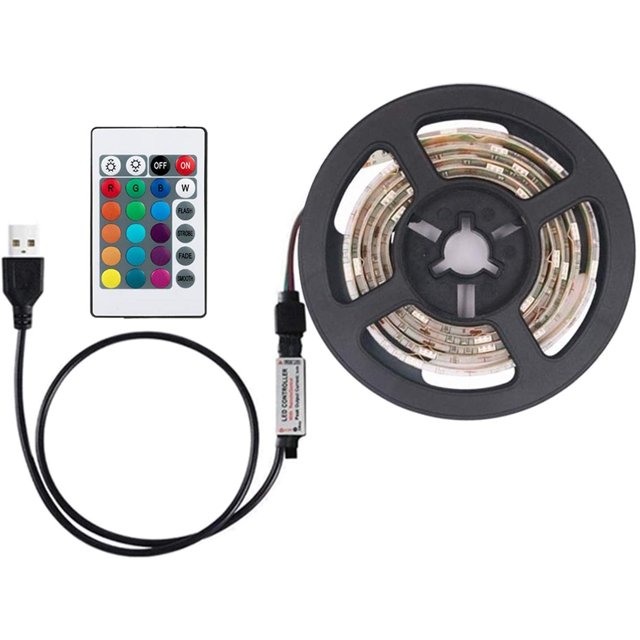 Vislone Led Strip Lights, LEDs RGB Strip Light with Remote Control 16 Colors Dimmable 4 Lighting Modes IP65 Waterproof SMD3825 for TV Set Wine Cabinet Home Party Decoration Festival Wedding Function