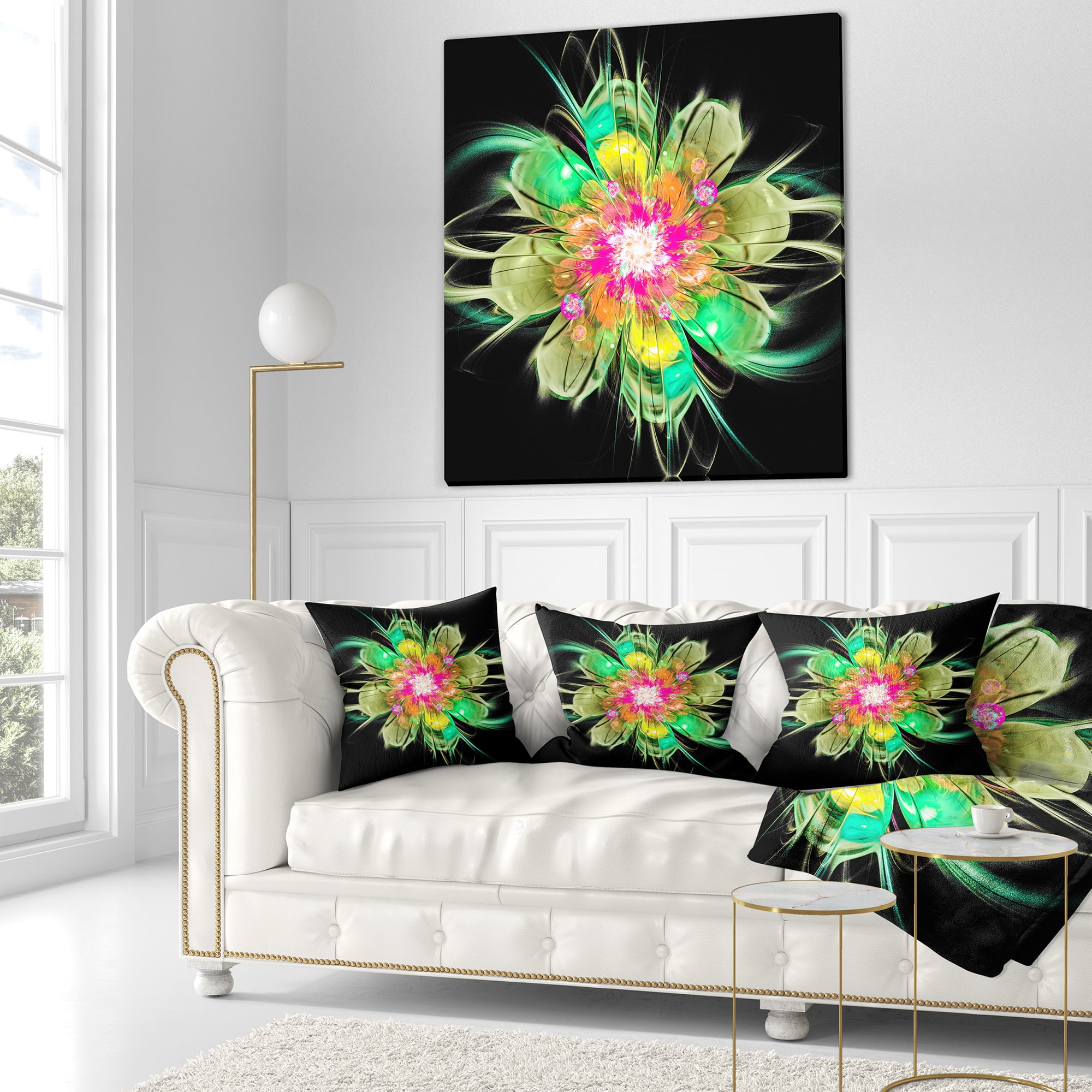 Designart 16" x 16" Green Polyester Throw Pillow