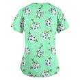 thumbnail image 5 of LHVUOA Scrub Tops Women Floral Print Scrub Tops Plus Size Stretch Nursing Tops Soft Nurse Uniform Overalls with Pockets, 5 of 5