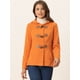 thumbnail image 3 of Chaquetón con capucha y bolsillos profundos con cremallera delantera corta tipo trenca para mujer Naranja L, 3 of 6