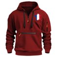 thumbnail image 1 of LUOGENLI Mens Hoodies Blanket Men's Casual Hoodies Sweatshirts Loose Fit Pullover Jacket for Autumn Winter Daily Wear with Print Design Comfortable Streetwear Wine Size L, 1 of 2