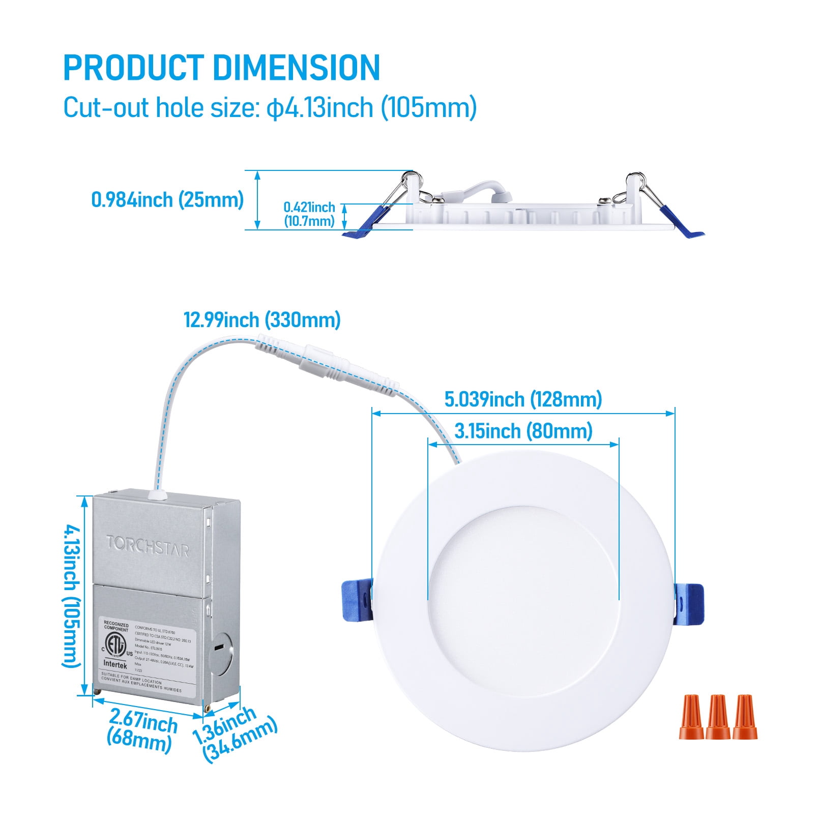 48 Pack 4" LED Recessed Light with J-Box, CRI90, Ultra Thin Panel, 3000K Warm White, 9W 810LM Dimmable LED Downlight