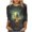 B68-NSLGXD Green Tee Shirts for Women, variant on NSLGXD Plus Size Fall Graphic Tees for Women 3/4 Sleeve Crew Neck Witch Print Breathable Womens Spooky Season Tops S-5XL