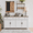 White Brown-M, variant on Sideboard Buffet Cabinet, Farmhouse 55" Large Dining Sideboard with 4 Doors and 2 Drawers, Wood Coffee Bar Cabinet Fits Kitchen/Dining Room, White & Retro