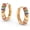 CZ Rainbow Hoop, variant on 14K Gold Plated Rectangle Huggie Earrings for Women, 3 Row Pave CZ Geometric Hoop Earrings, Hypoallergenic Lightweight Jewelry Gift