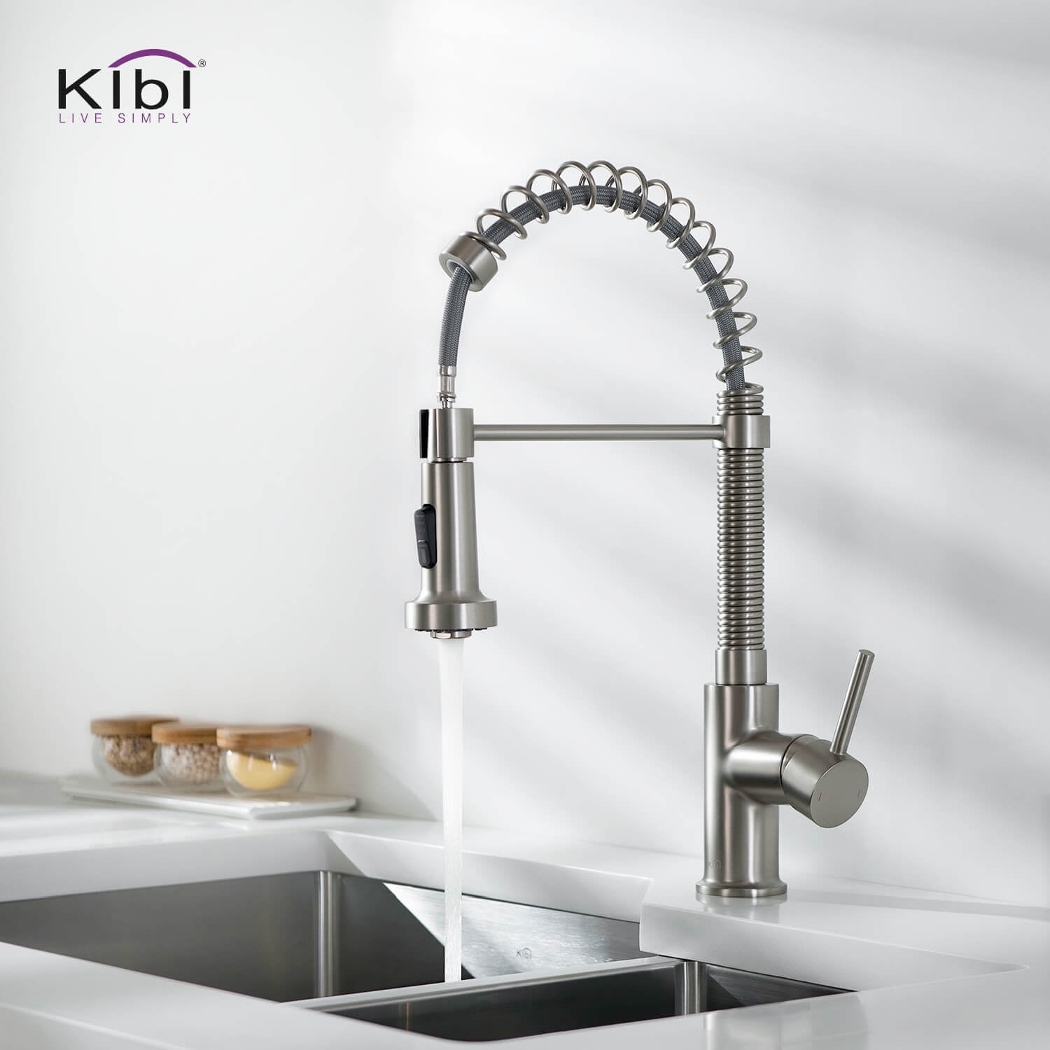 Kibi Aurora Single Handle Pull Down Kitchen Sink Faucet