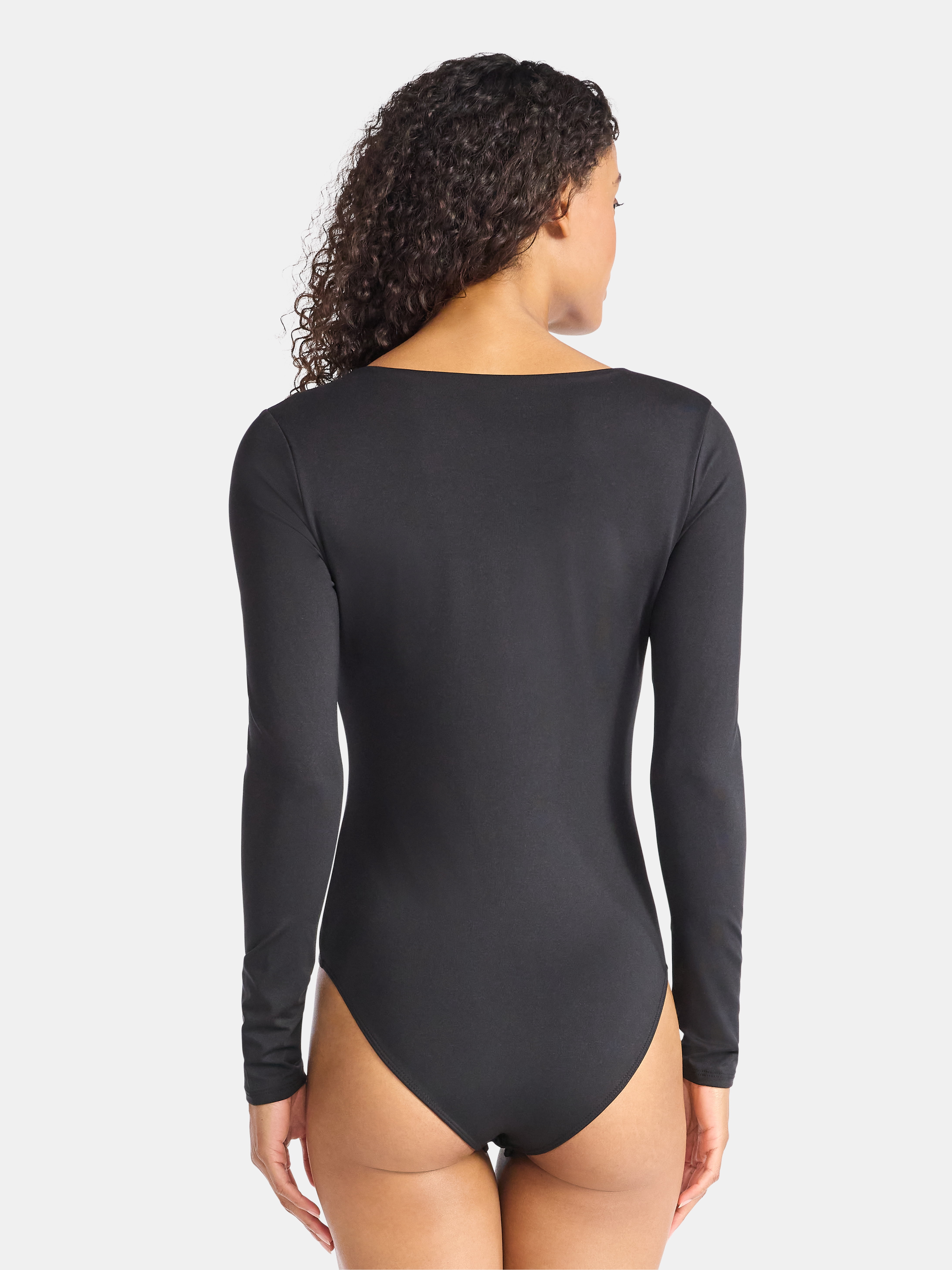 Time and Tru Women's Smoothing Bodysuit with Long Sleeves, Sizes XS-XXXL