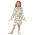 thumbnail image 6 of FORMRS Niños Bathrobe Unisex Hooded Robe Soft Plush Pajamas Sleepwear, Size 10-12T, Watercolor Wildflowers Pattern, 6 of 7