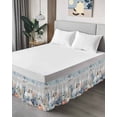 thumbnail image 4 of White Pumpkin Bed Skirt King Size 16 Inch Drop, Coastal Starfish Coral Shell Vintage Wrap Around Dust Ruffle Bedskirts, Wrinkle & Fade Resistant Easy Fit Bedskirt with Adjustable Elastic, 4 of 8
