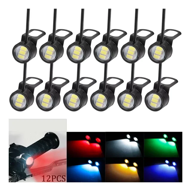 12 Faros Led Ojo De Aguila Focos Tipo Xenon Niebla Auto Moto