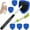 Blue, variant on Extendable Car Window Cleaning Tool With Aluminum Handle And Washable Pad For Interior/Exterior Glass