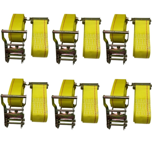 Everest 6PK E-Fitting Ratchet Tie Down Straps 2IN x 12FT 3000LBS Break Strength/Logistic Strap