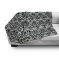 thumbnail image 3 of Black and White Soft Flannel Fleece Throw Blanket, Monochrome Lace Pattern with Floral Motifs and Foliage Medieval Design, Cozy Plush for Indoor and Outdoor Use, 70" x 90", Black White, by Ambesonne, 3 of 6