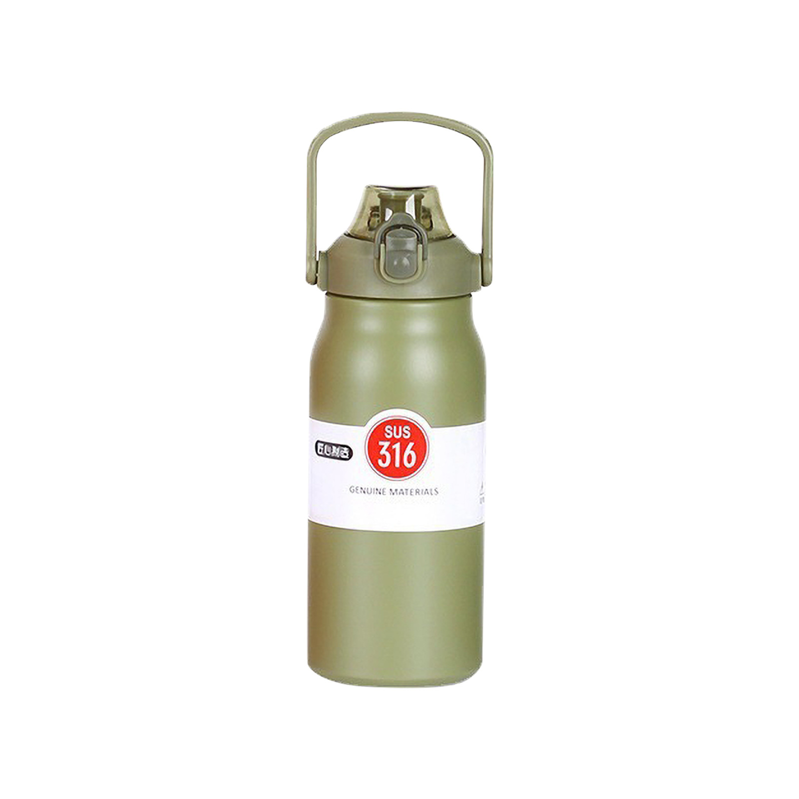 AuroraX Insulated Water Bottle Metal Water Bottle with Time Marker and Handle,Large Reusable Travel 32 oz Water Bottles,Water Cup Green