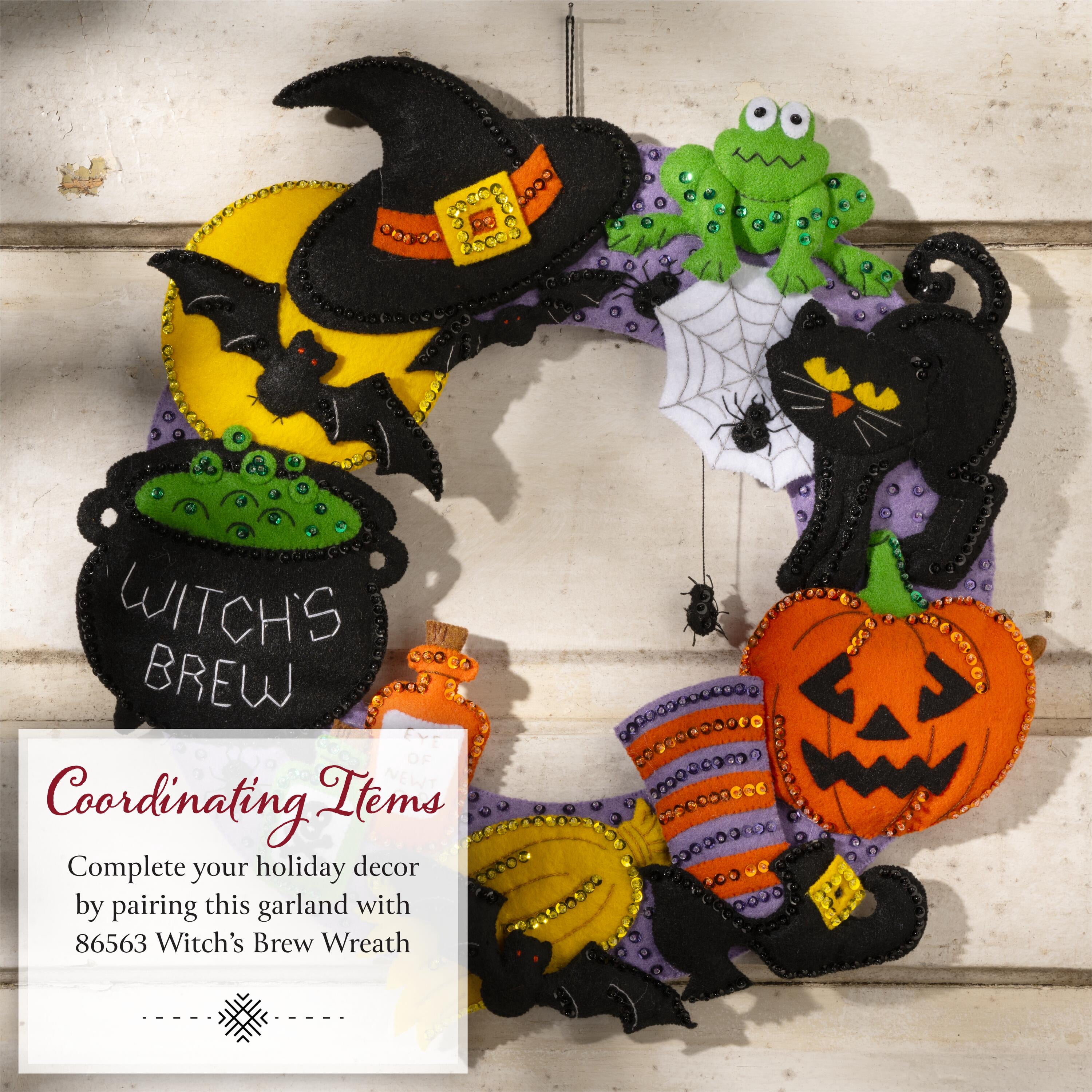 Bucilla Felt Applique Wreath Kit, 8.7 x 11.6 in