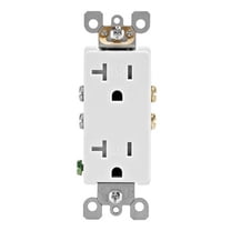 Leviton T5825-W Decora Duplex Tamper Receptacle Outlet, 125V, 20A, White