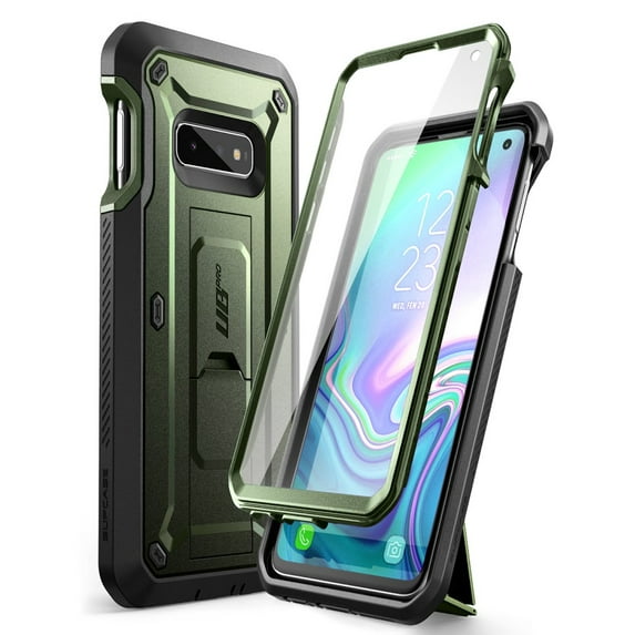 SUPCASE Unicorn Beetle Pro Series Designed for Samsung Galaxy S10e Case (2019 Release) Full-Body Dual Layer Rugged With Holster & Kickstand With Built-in Screen Protector (Green)