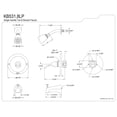 thumbnail image 4 of Kingston Brass KB531LP Tub and Shower Faucet, 5-Inch Spout Reach, Polished Chrome, 4 of 4