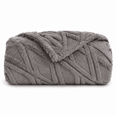 SUNNY HEAT Sherpa Blanket Twin Size 60"x80" All-Season Ultra Soft Bed Blanket Couch, Bed, Sofa, Travel Use, Light Grey