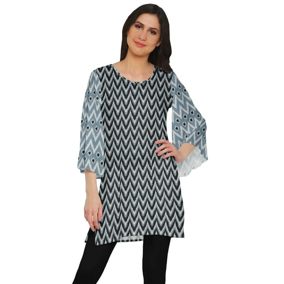 Moomaya Printed Short Kurta Kimono Sleeve Tunic Women Summer Wear Ladies Kurti