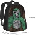 thumbnail image 2 of Monkey Backpack Game Backpack Gorilla Tag 3D Pattern Printed Travel Backpack Casual Lightweight Laptop Backpack Novelty Game Backpacks Gorilla Tag Fan Gift, 2 of 7
