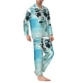thumbnail image 2 of Sikiie Swimming Cat Goggles Mens Pajama Set, Soft Warm Long Sleeve Sleepwear, Cozy Button-Down Pjs for Men-Medium, 2 of 7