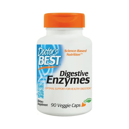 Doctor's Best Digestive Enzymes, Non-GMO, Vegetarian, Gluten Free, 90 Veggie (Best Organic Digestive Enzymes)