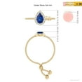 thumbnail image 4 of ANGARA Natural Pear-Shaped Sapphire Halo Bolo Ring in 14K Yellow Gold for Women (Size-6x4mm) | September Birthstone, Birthday, Anniversary, Jewelry Gift for Women | Natural Blue Sapphire Ring, 4 of 8