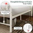 thumbnail image 4 of Amolife Twin Size Metal Platform Bed Frame with Vintage Headboard & 12.6" Under-Bed Storage, White, 4 of 8